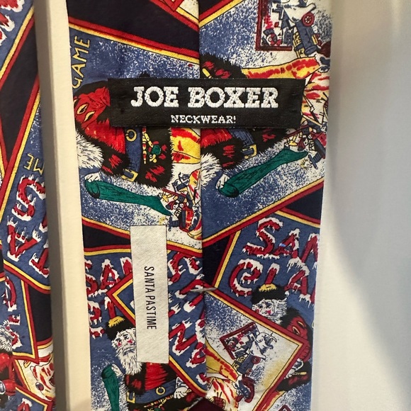 New Never Used. “Santa Past Time”, Santa Clause Tie by Joe Boxer. - Picture 4 of 6